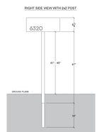 2" Slim Modern Mailbox Post