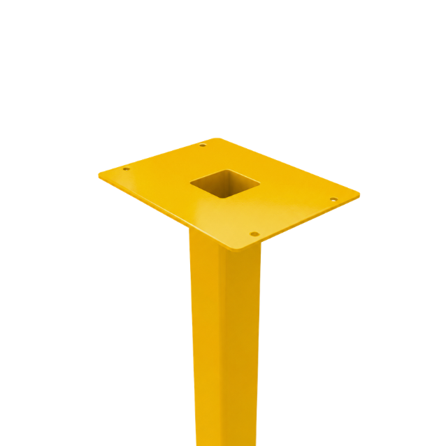 2 inch square modern mailbox post in Golden Hour finish