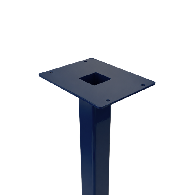 2 inch square modern mailbox post in Nauti Blue finish