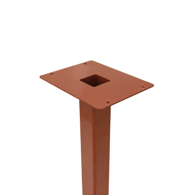 2 inch square modern mailbox post in Terra Cotta finish