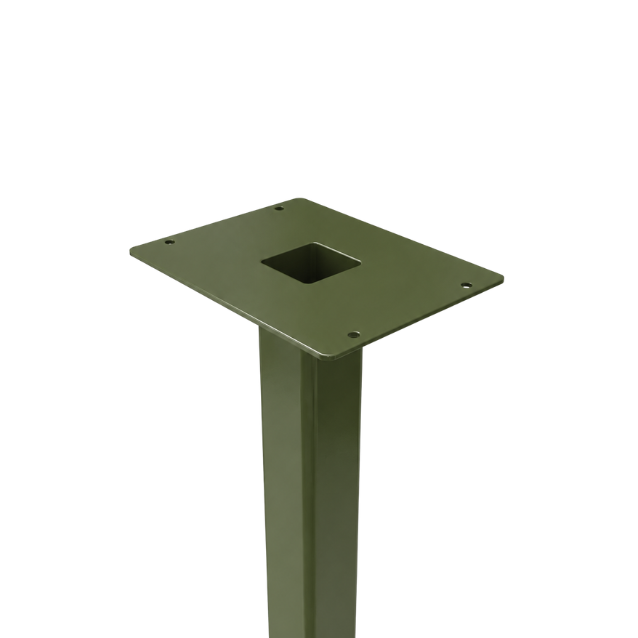 2 inch square modern mailbox post in Warm Olive finish