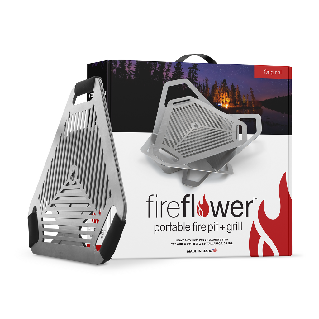 Fireflower Original firepit and its box.