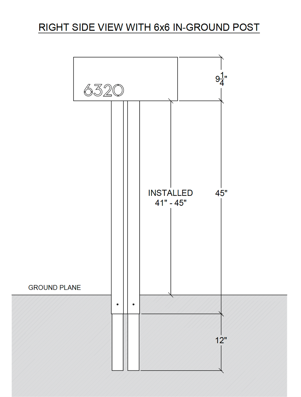 Modern Mailbox Post | 6x6 Square