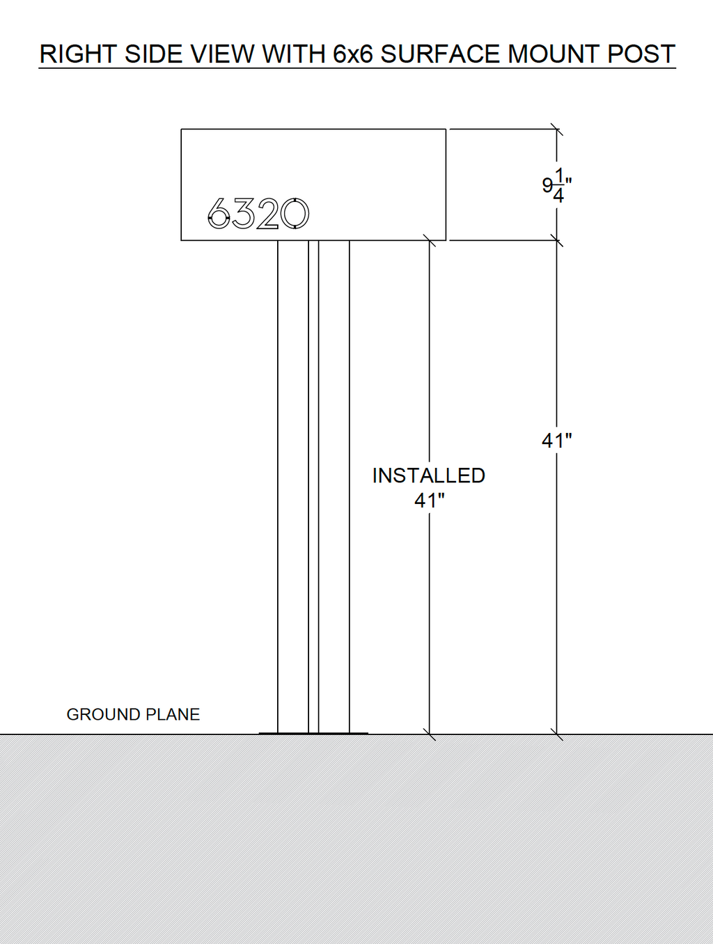 Modern Mailbox Post | 6x6 Square