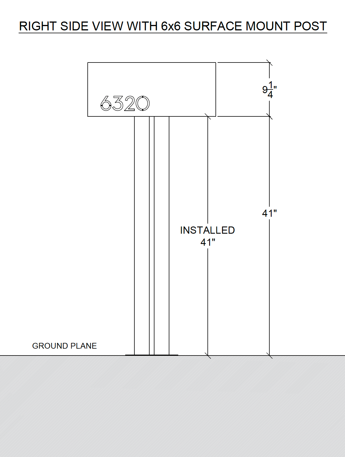 Modern Mailbox Post | 6x6 Square