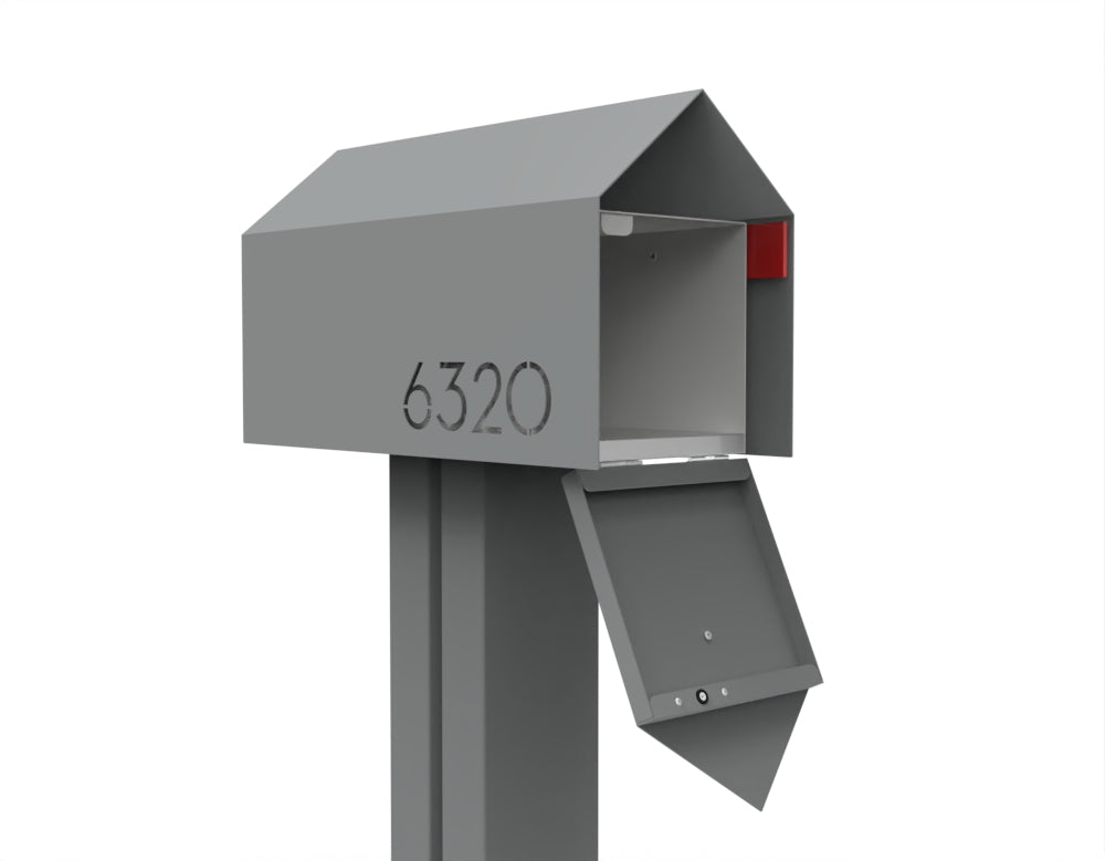 Bailey Custom Modern Mailbox | Post Mounted