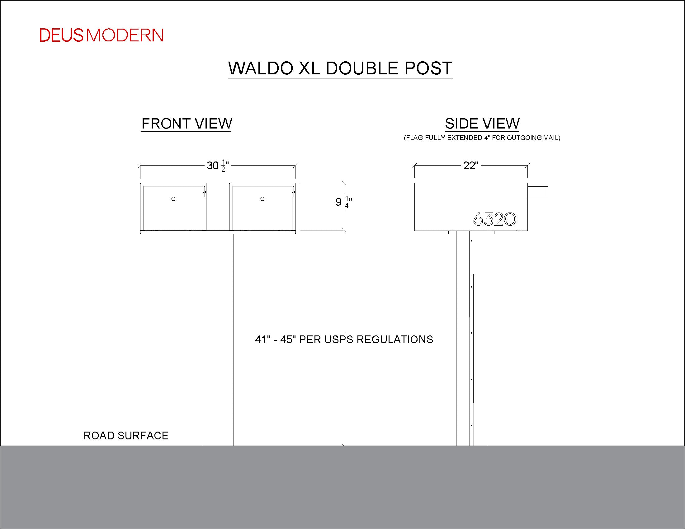 Double Mounting Bracket for Modern Mailbox