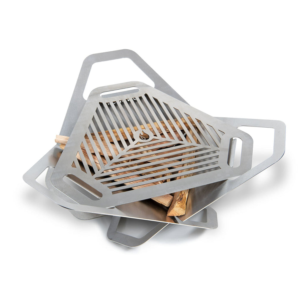 Fireflower Original backyard firepit with grill attachment