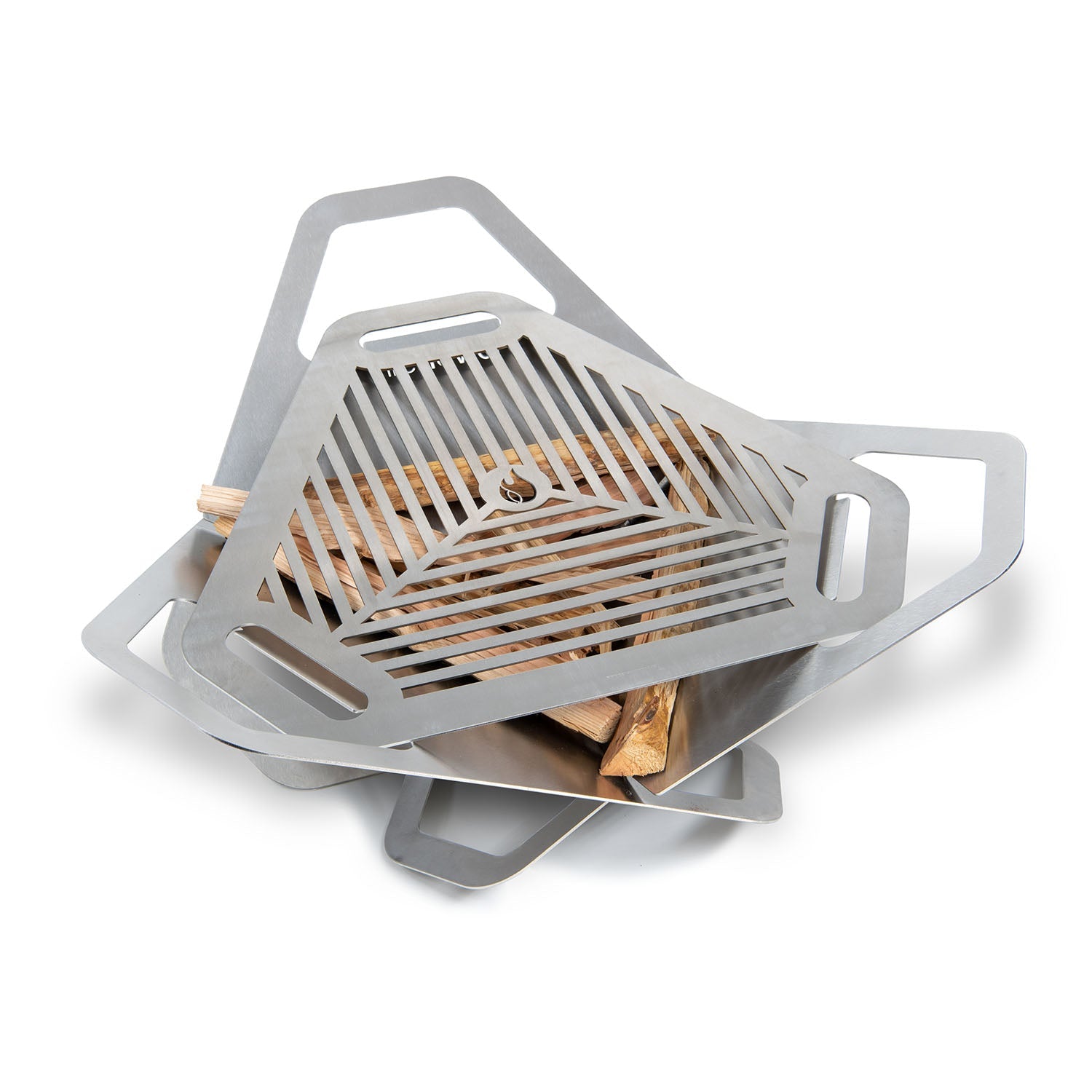 Fireflower Original backyard firepit with grill attachment