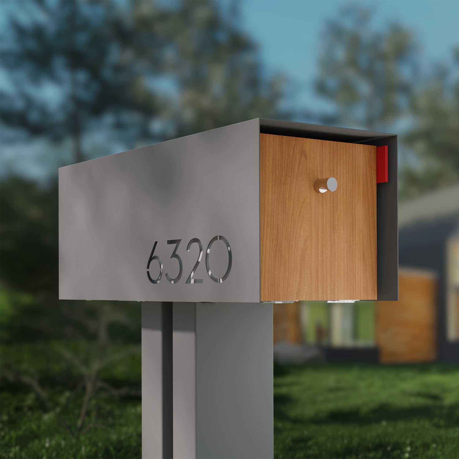 Waldo Custom Modern Mailbox | Post Mounted